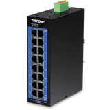 TRENDNET - TI-G160i - 16-Port Industrial Gigabit L2 Managed  DIN-Rail Switch