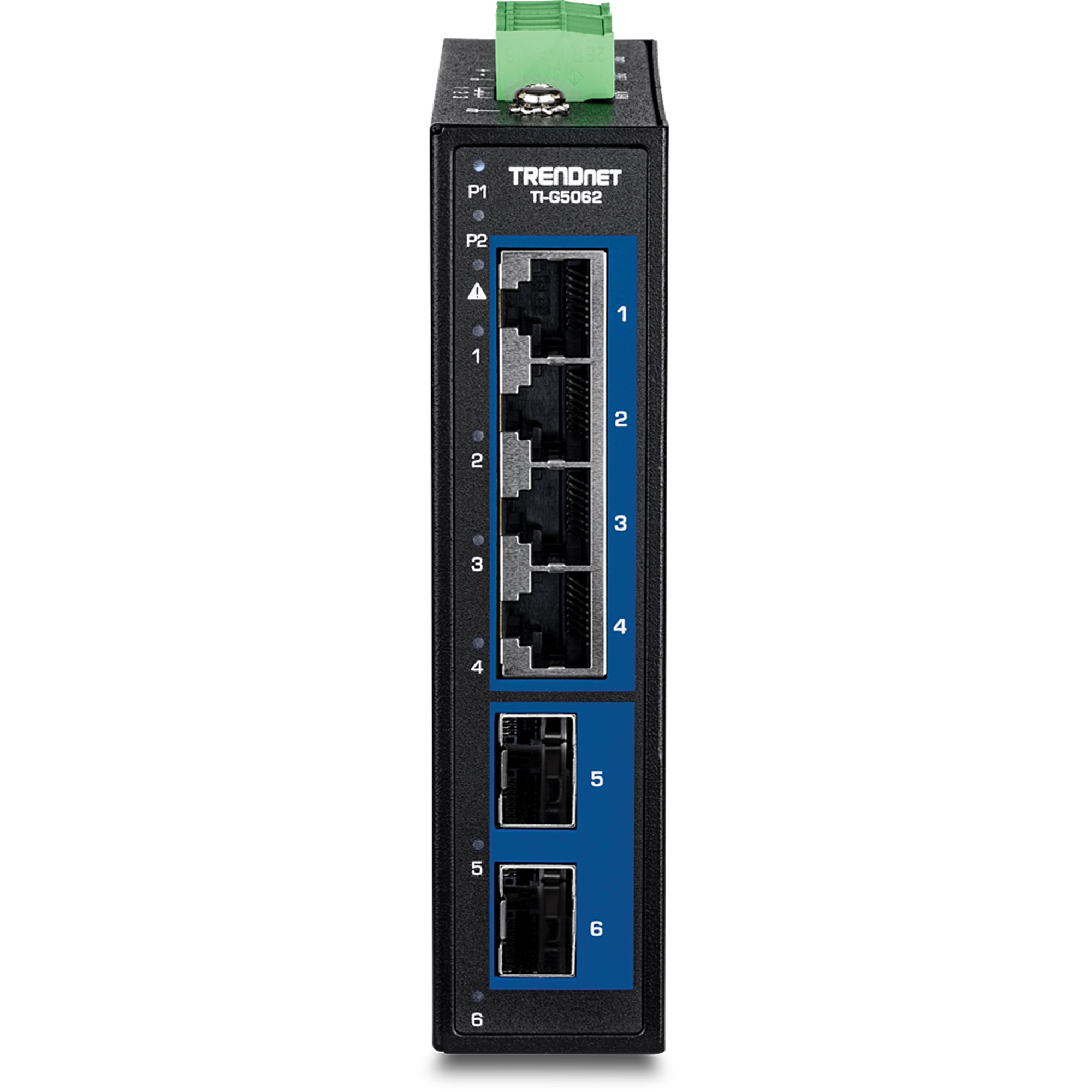 TRENDNET - TI-G5062 - 6-Port Industrial 2.5G DIN-Rail Switch with 10G SFP+ Ports