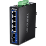 TRENDNET - TI-G51SC - 5-Port Hardened Industrial Gigabit DIN-Rail Switch with Multi-Mode SC Port