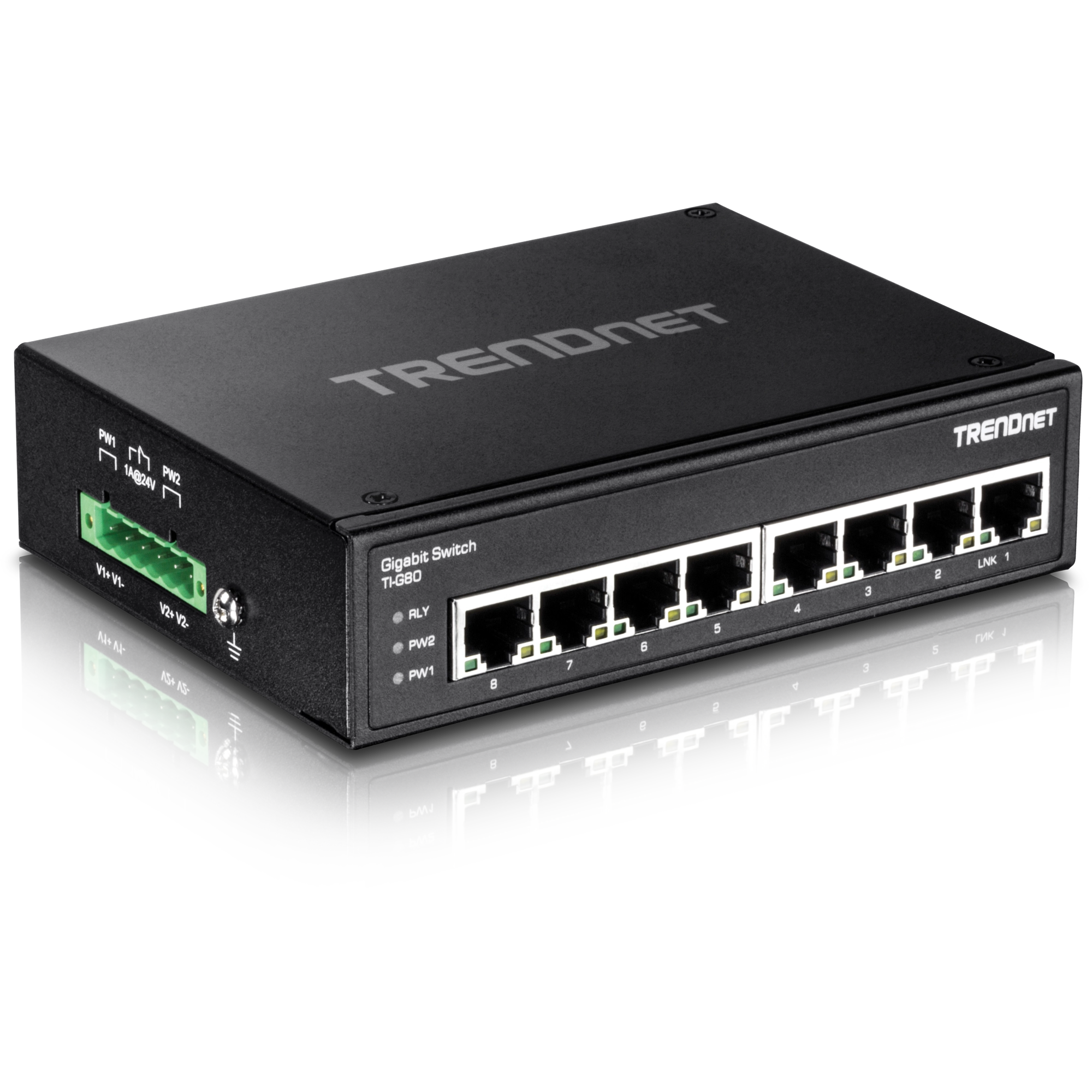 TRENDNET - TI-G80 - 8-port hardened Industrial Gigabit Switch