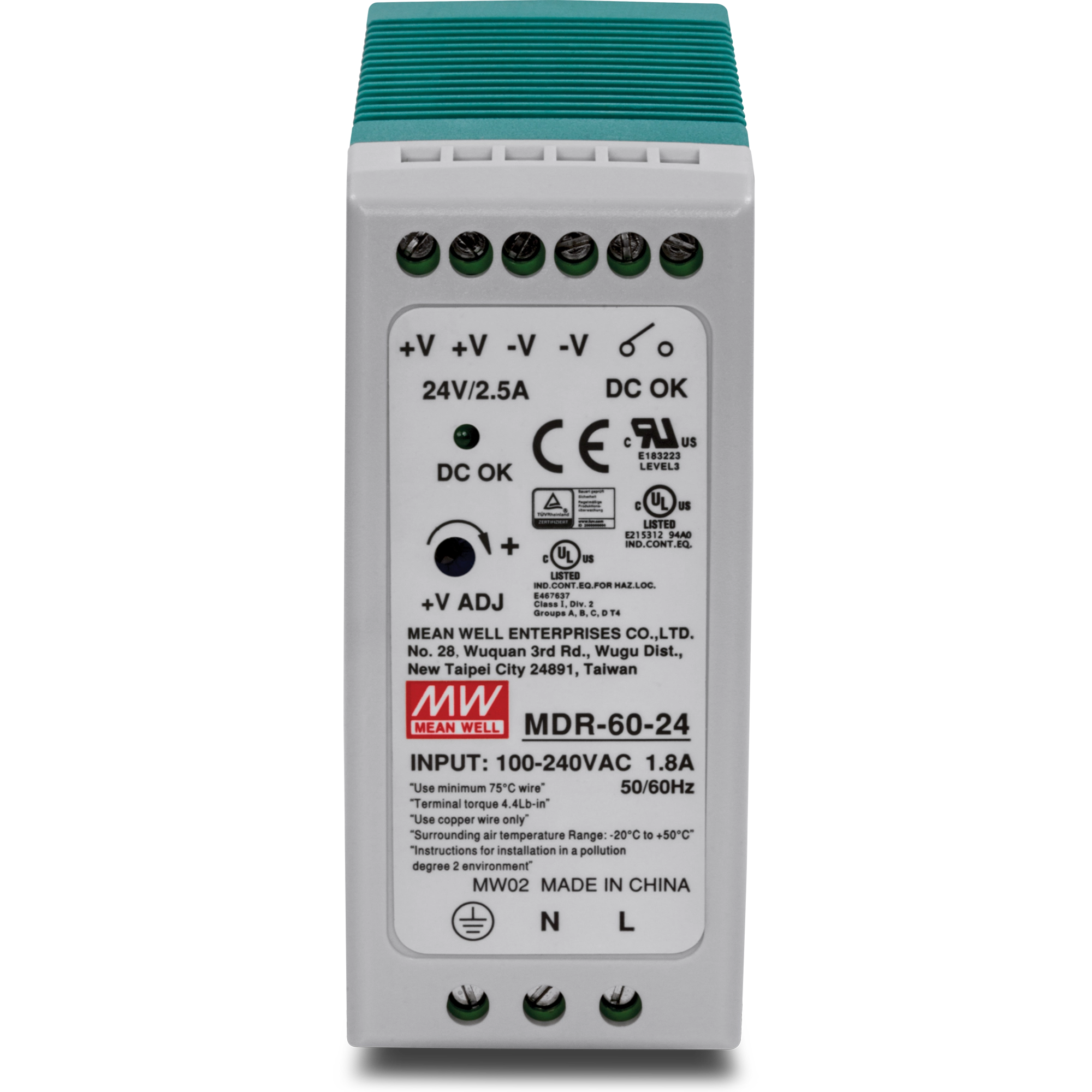 TRENDNET - TI-M6024 - DIN Rail 24V 60W Power Supply for TI-G50, TI-G62, TI-G80, TI-F11SFP
