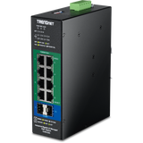 Trendnet - TI-PG103i - 10-Port Industrial Gigabit L2 Managed PoE+ DIN-Rail Switch 24 - 57V