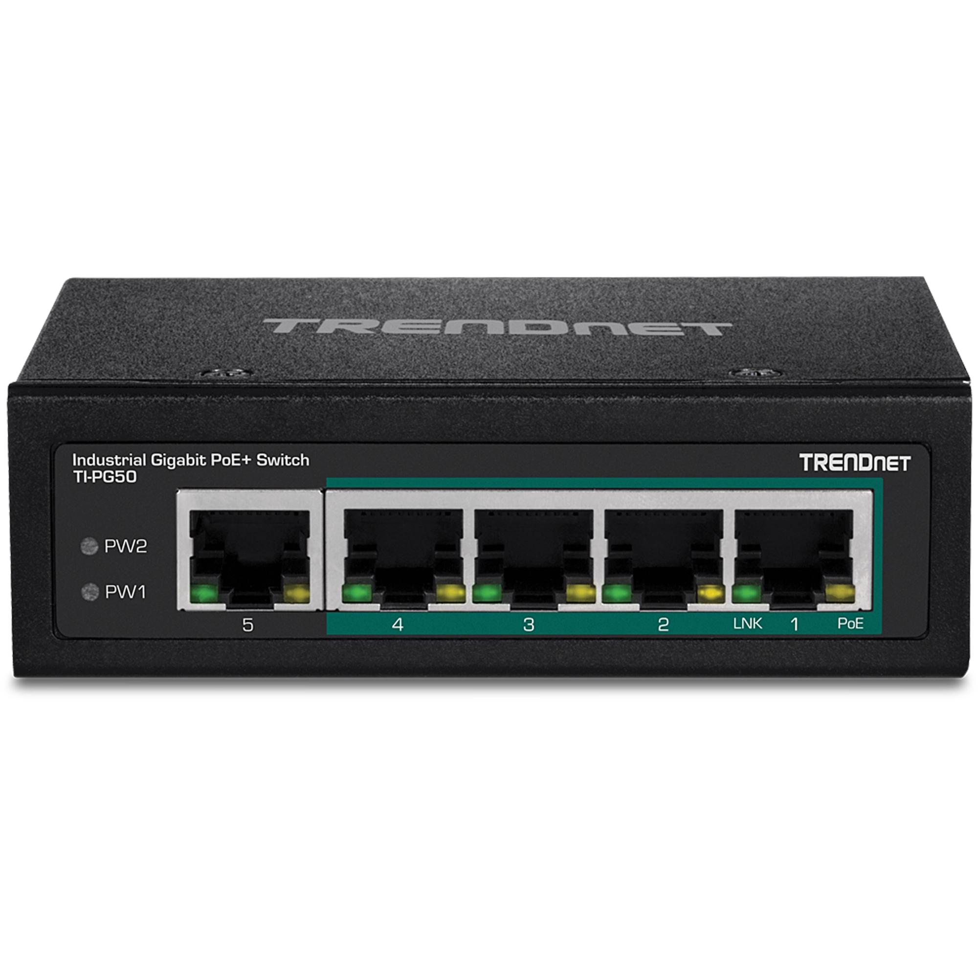 TRENDNET - TI-PG50 - 5-Port Industrial Gigabit PoE + DIN-Rail Switch