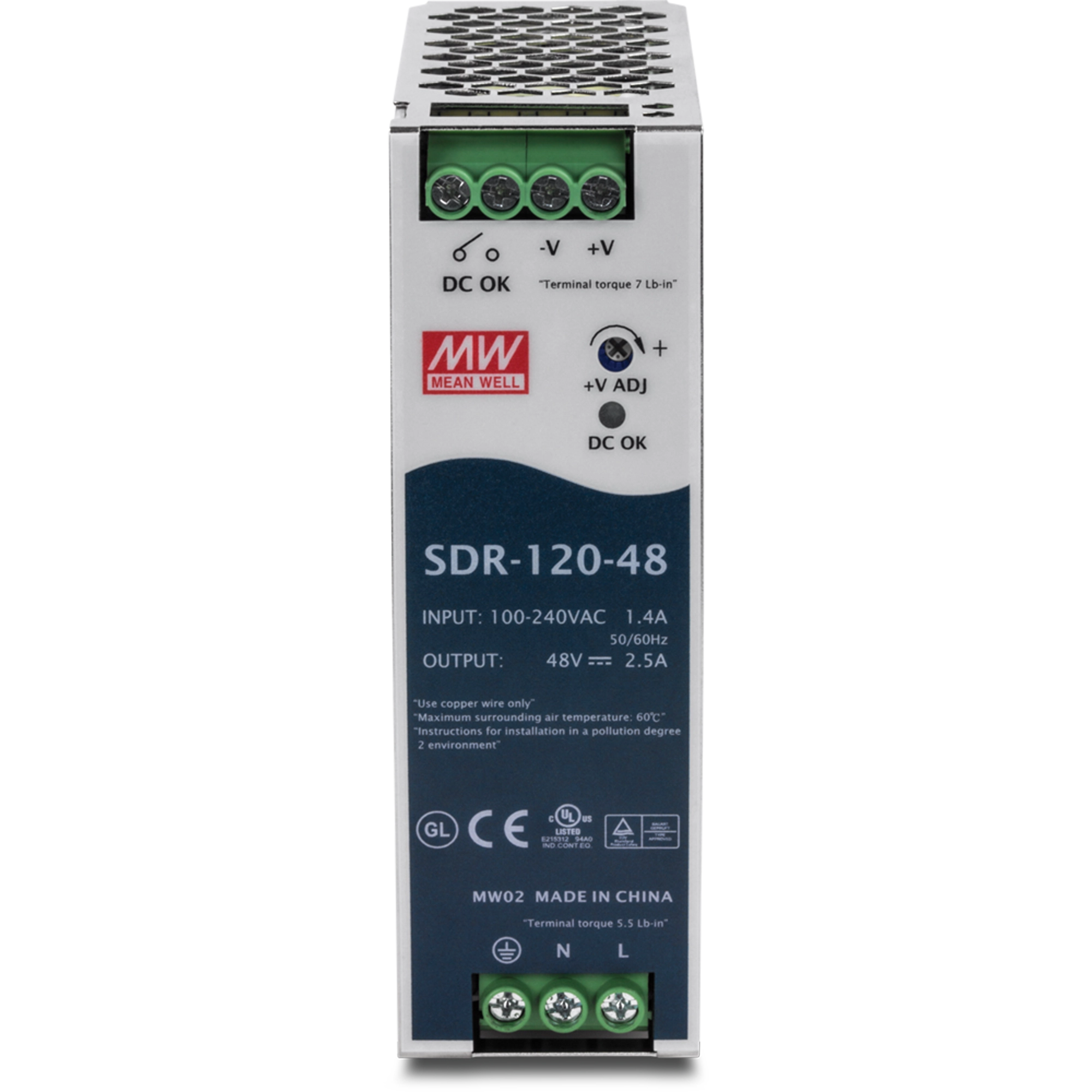 TRENDNET - TI-S12048 - DIN Rail 48V 120W Power Supply for TI-PG541