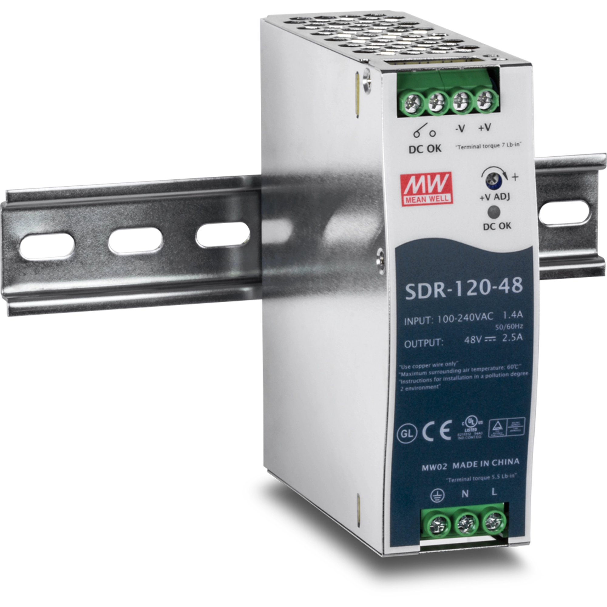 TRENDNET - TI-S12048 - DIN Rail 48V 120W Power Supply for TI-PG541