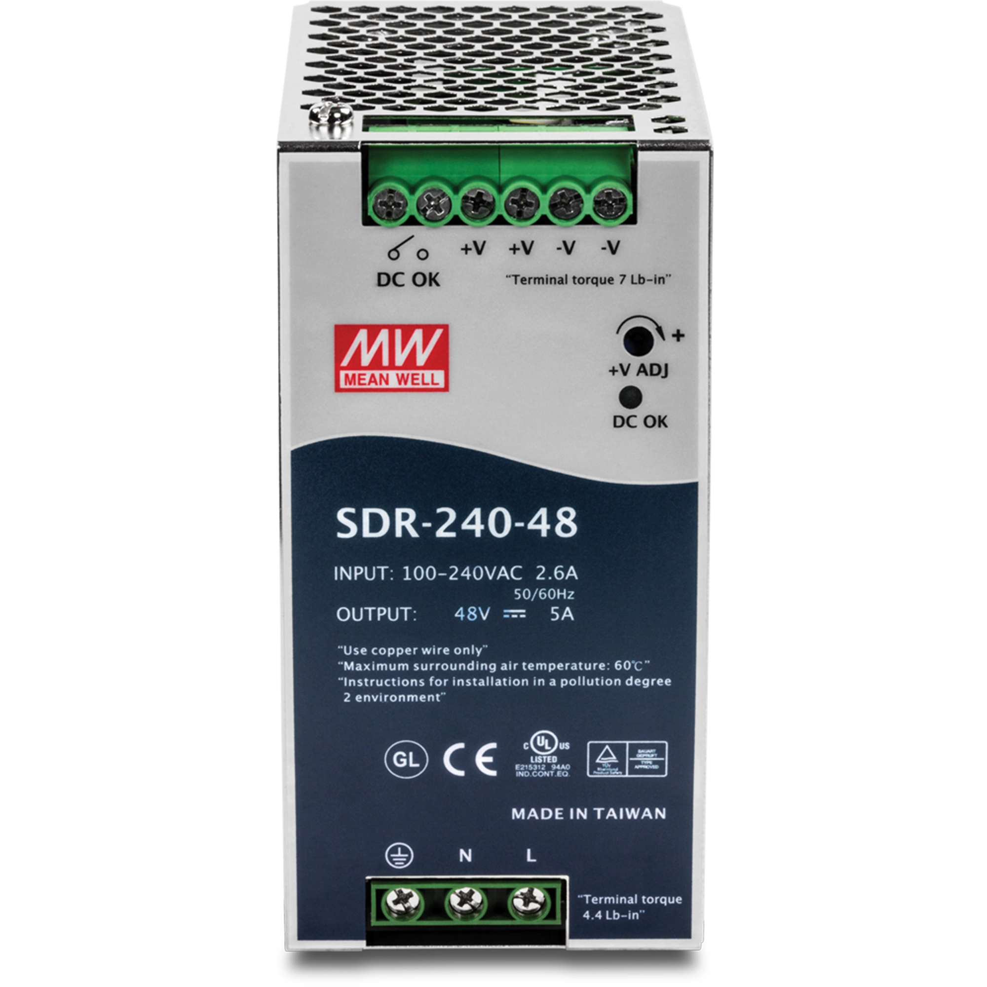 TRENDNET - TI-S24048 - DIN Rail 48V 240W Power Supply for TI-PG80