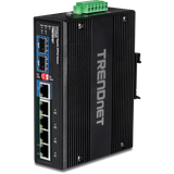 TRENDNET - TI-UPG62 - 6-Port Hardened Industrial Gigabit Ultra PoE DIN-Rail Switch