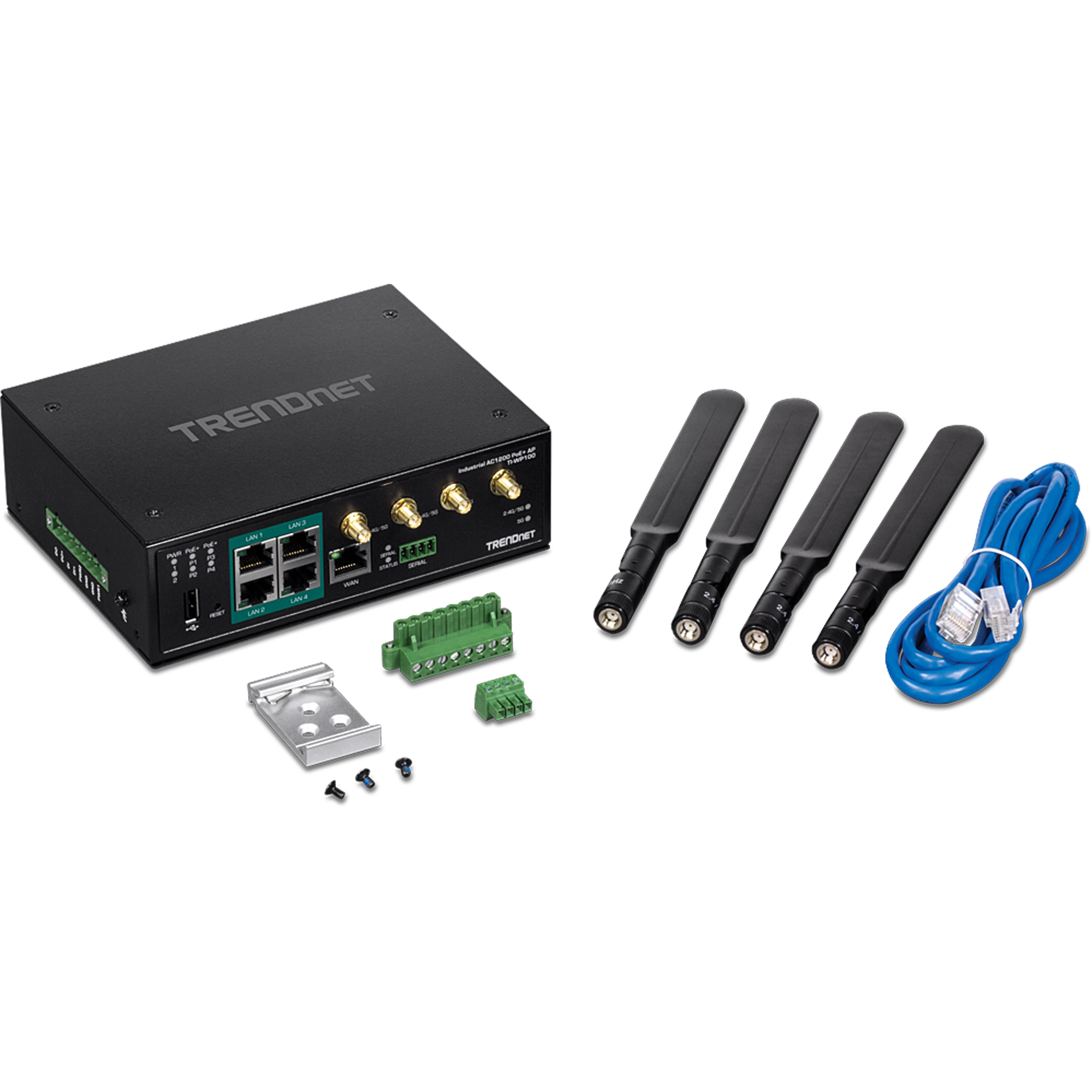 TRENDNET - TI-WP100 - Industrial AC1200 Wireless Gigabit PoE+ Router