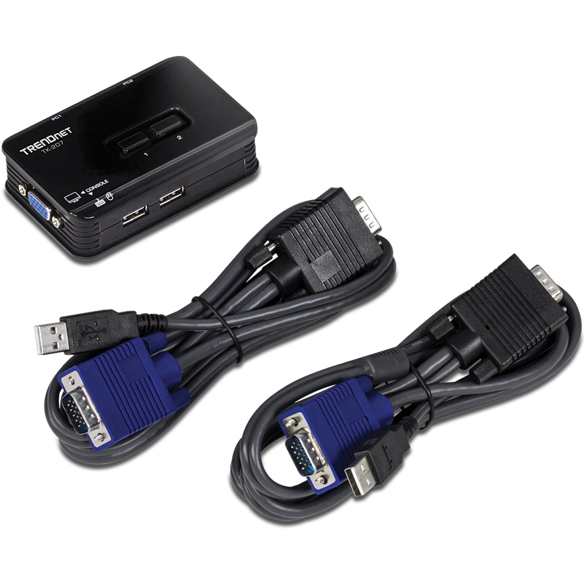 TRENDNET - TK-207K - 2-port USB KVM Switch Kit (include 2 x KVM Cables)