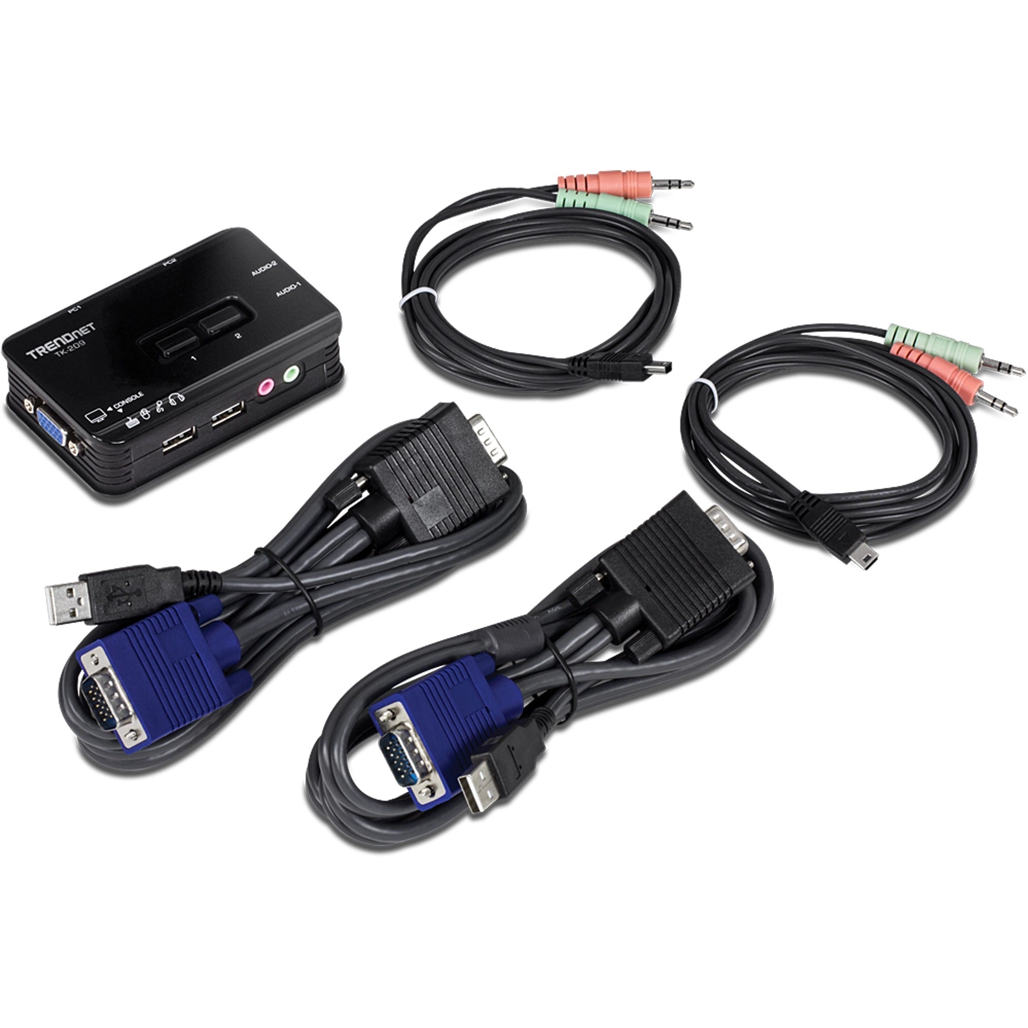 TRENDNET - TK-209K - 2-port USB KVM Switch Kit w/Audio (include 2 x KVM Cables)