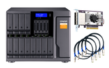 QNAP - TL-D1600S-US - 16-bay desktop SATA JBOD expansion unit with a QXP-1600eS PCIe SATA host card and 4 SFF-8088 to SFF-8644 SAS/SATA 6Gb/s external cables
