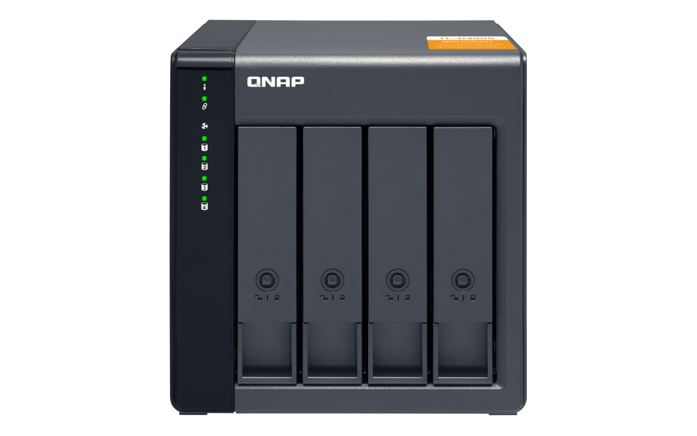 QNAP - TL-D400S-US - 4-bay desktop SATA JBOD expansion unit with a QXP-400eS-A1164 PCIe SATA host card and 1 SFF-8088 to SFF-8088 SAS/SATA 6Gb/s external cables