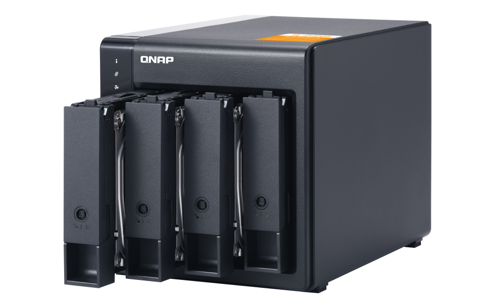 QNAP - TL-D400S-US - 4-bay desktop SATA JBOD expansion unit with a QXP-400eS-A1164 PCIe SATA host card and 1 SFF-8088 to SFF-8088 SAS/SATA 6Gb/s external cables
