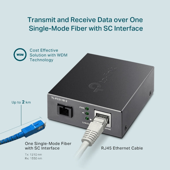 TP-Link - TL-FC311B-2 - Gigabit WDM Media Converter