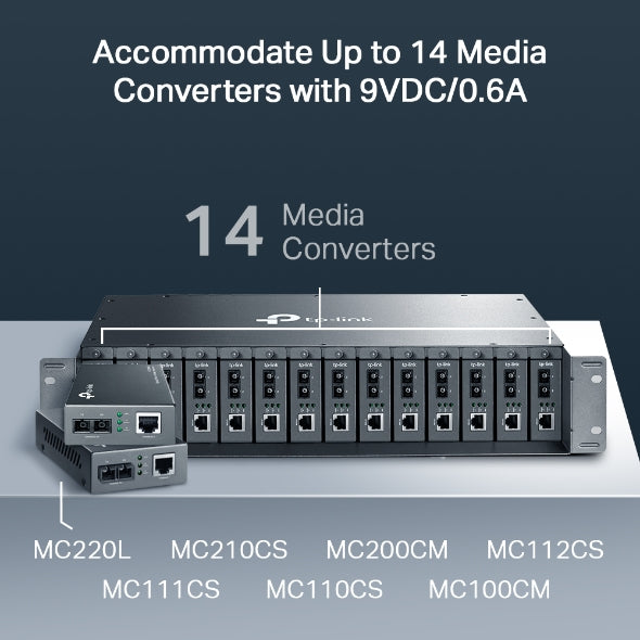 TP-Link - TL-MC1400 - 14-SLOT UNMANAGED MEDIA PERP CONVERTER CHASSIS
