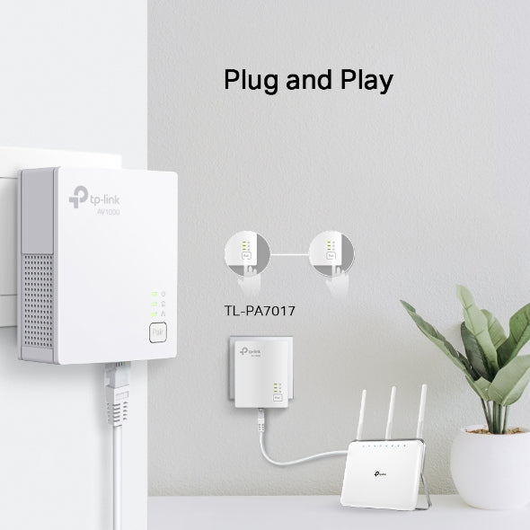 TP-Link - TL-PA7017 KIT - AV1000 Gigabit Powerline Starter Kit