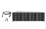 QNAP - TL-R1620Sep-RP-US - 16-bay 3U rackmount SAS 12Gbps JBOD expansion enclosure with SAS expander, 2.5"/3.5" SAS 12Gbps & SAS/SATA 6Gbps drives, 4 x SFF-8644 Mini-SAS HD ports, redundant PSU, without rail kit.