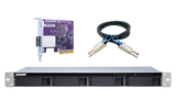 QNAP - TL-R400S-US - 4-bay 1U rackmount SATA JBOD expansion unit with a QXP-400eS-A1164 PCIe SATA host card and 1 SFF-8088 to SFF-8088 SAS/SATA 6Gb/s external cables