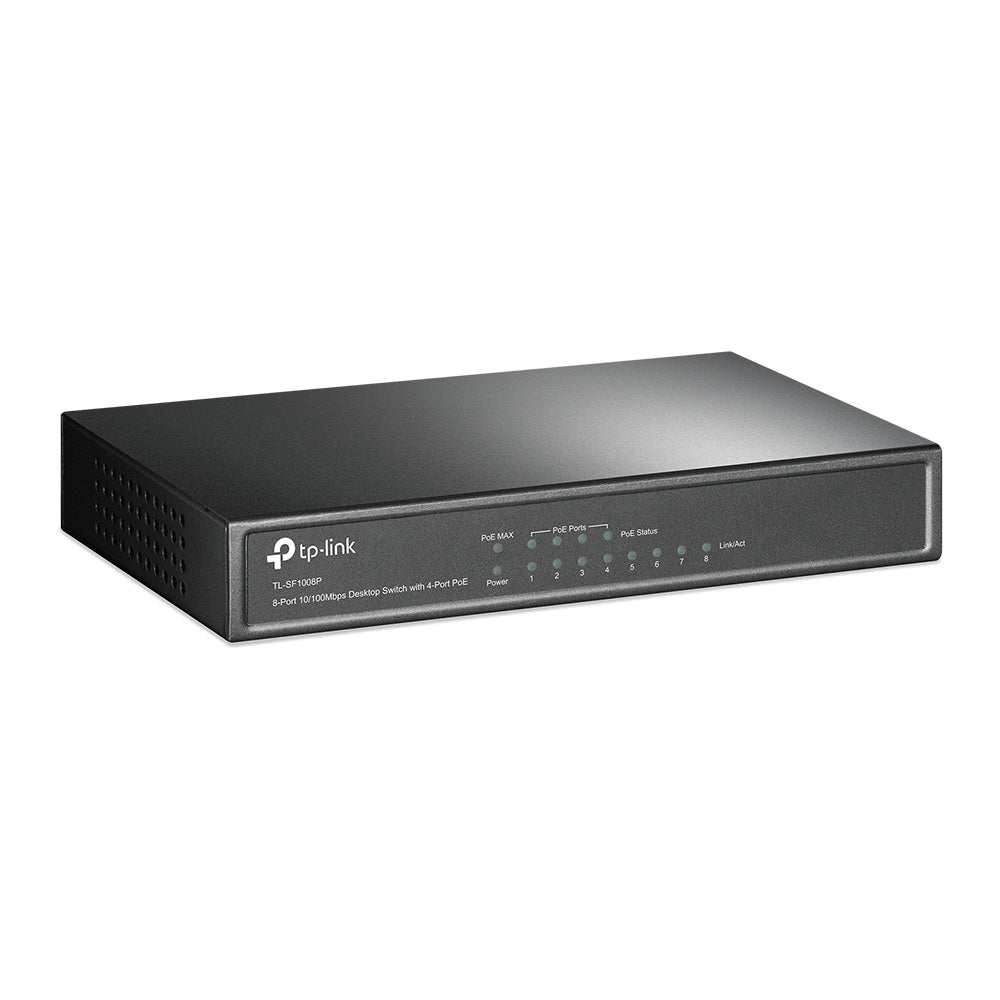 TP-Link - TL-SF1008P - 8-Port 10/100Mbps Desktop Switch with 4-Port PoE