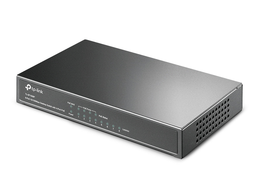 TP-Link - TL-SF1008P - 8-Port 10/100Mbps Desktop Switch with 4-Port PoE