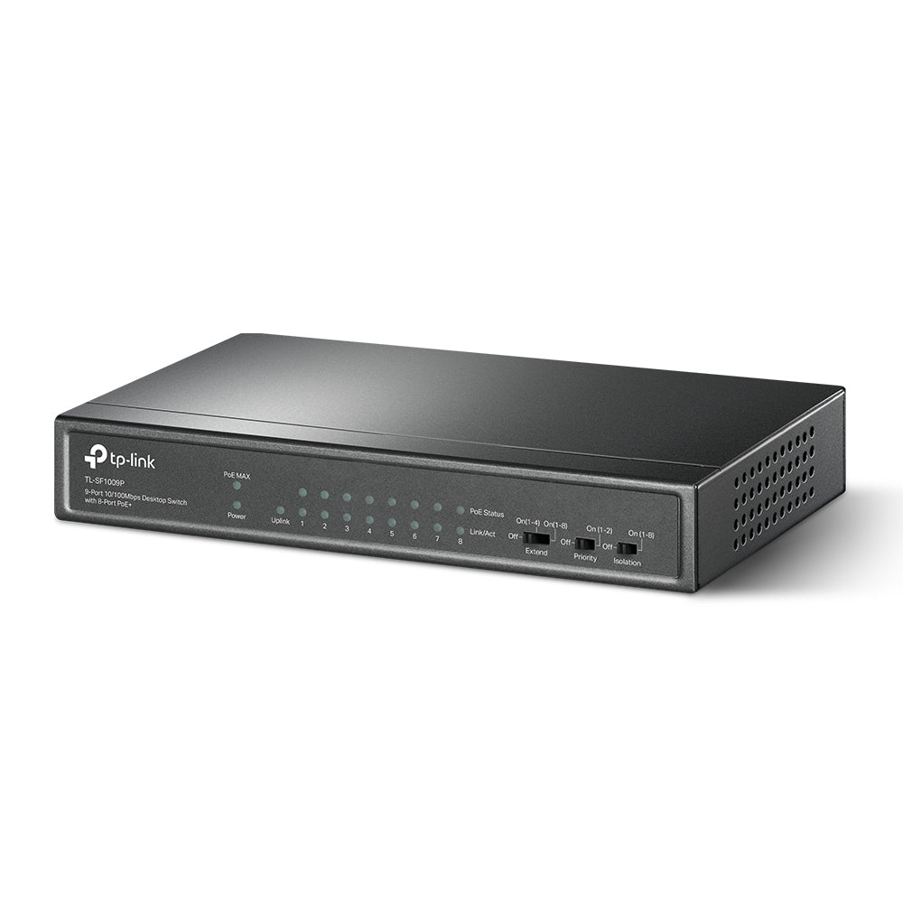 TP-Link - TL-SF1009P - 9 Port 10/100mbps Desktop Switch With 8 Port Poe+