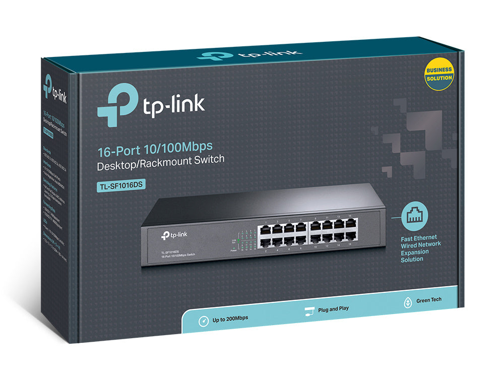 TP-Link - TL-SF1016DS - 16-Port 10/100Mbps Desktop/Rackmount Switch