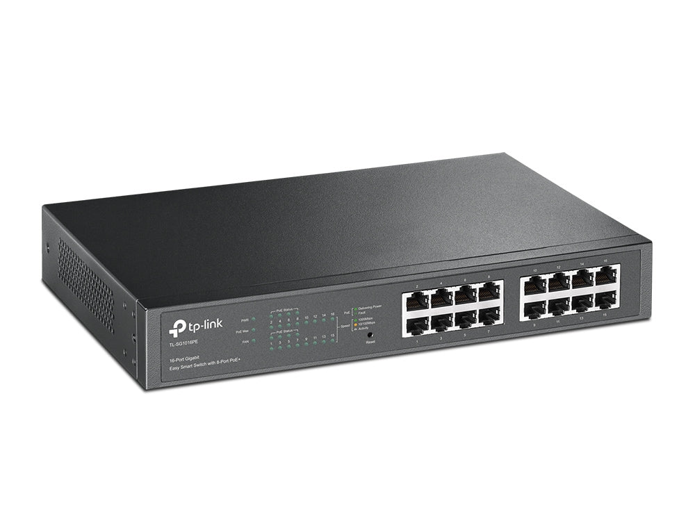 TP-Link - TL-SG1016PE - 16-Port Gigabit Easy Smart PoE Switch with 8-Port PoE+