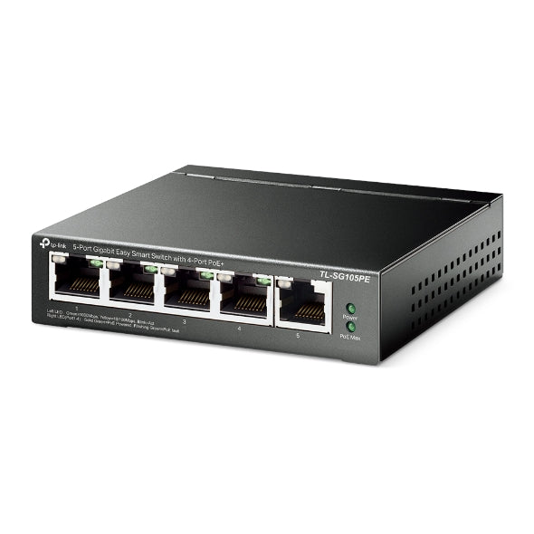 TP-Link - TL-SG105PE - 5PORT GIGABIT EASY SMART PERP SWITCH WITH 4-PORT POE+