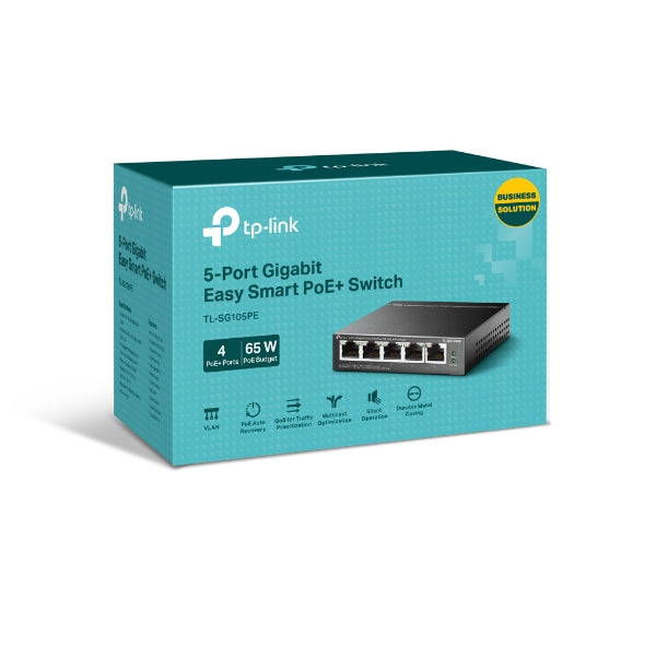 TP-Link - TL-SG105PE - 5PORT GIGABIT EASY SMART PERP SWITCH WITH 4-PORT POE+