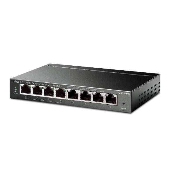 TP-Link - TL-SG108PE - 8PORT 10/100/1000 PERP 4PORT POE STANDALONE RJ45