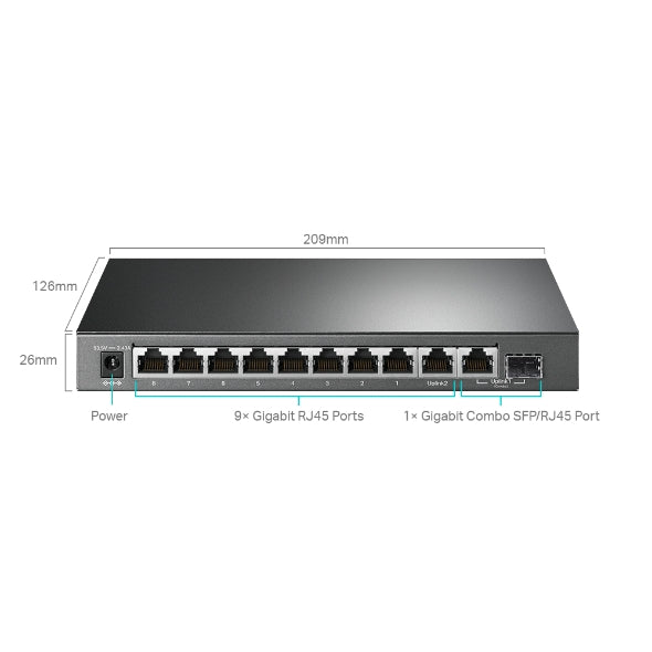 TP-Link - TL-SG1210MPE - 10-PORT GIGABIT EASY SMART SW PERP WITH 8-PORT POE+