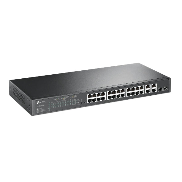 TP-Link - TL-SL2428P - JetStream 24-Port 10/100Mbps + 4-Port Gigabit Smart Switch with 24-Port PoE+