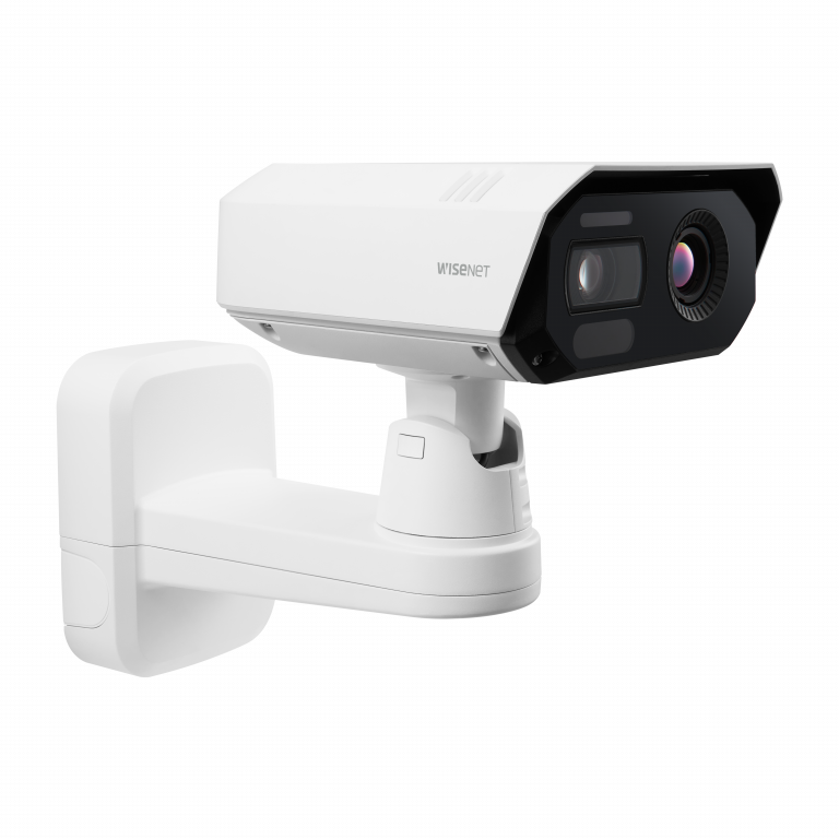 Hanwha - TNM-C4940TD - Wisenet T network Bi-spectrum AI Thermal Camera (uncooled), Dual sensor camera with VGA thermal and 4K visible video output, built-in 9.1mm fixed lens (FoV: 50° thermal) & 4.4~9.3mm motorized varifocal lens (FoV: 112.1°~47.5° v