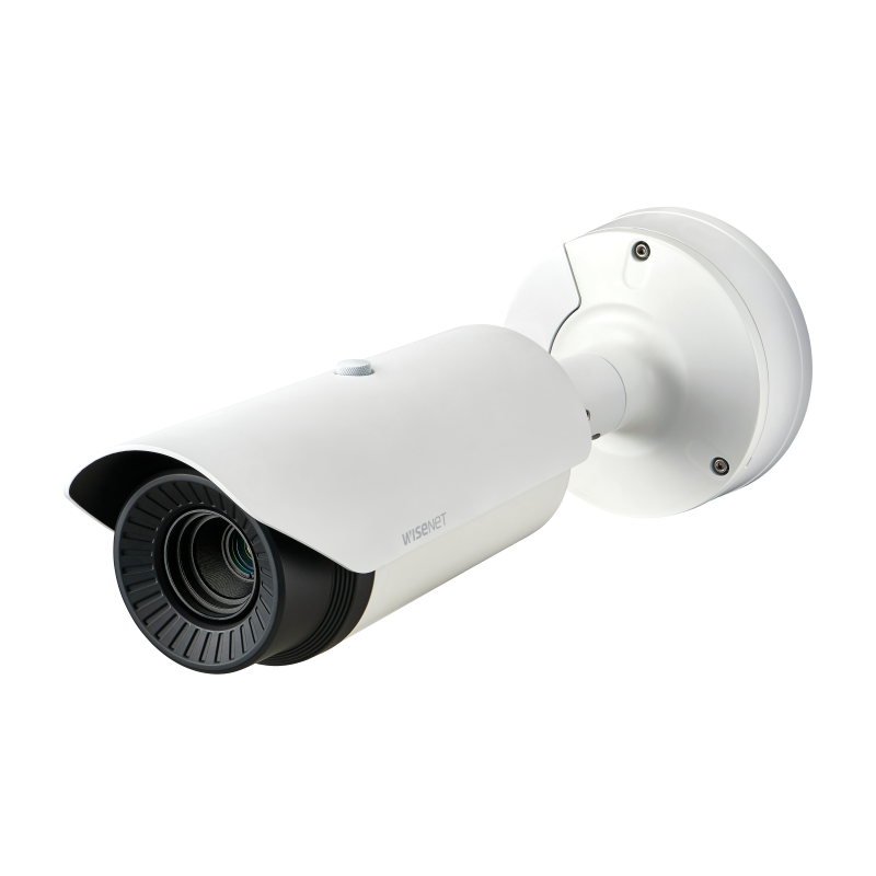 Hanwha - TNO-4030TR - Wisenet T network outdoor vandal Radiometric bullet camera (uncooled), 640x480 @ 30fps, 13mm fixed focal lens (48.6°), triple codec H.265/H.264/MJPEG with Wisestream II, built-in SD card slot (1x256GB), advanced video analytics 