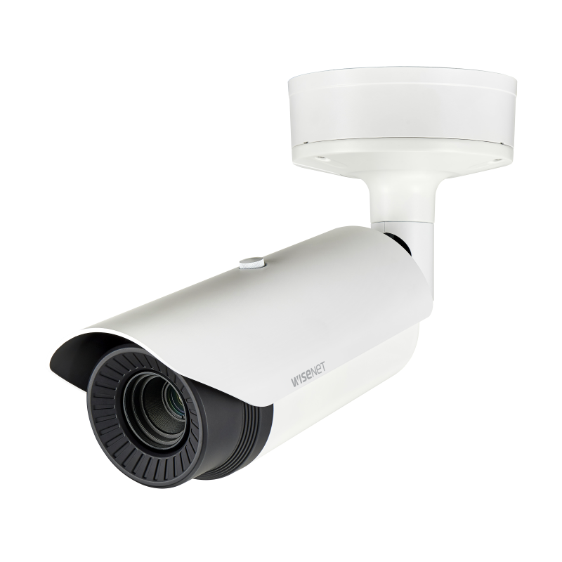 Hanwha - TNO-4030TR - Wisenet T network outdoor vandal Radiometric bullet camera (uncooled), 640x480 @ 30fps, 13mm fixed focal lens (48.6°), triple codec H.265/H.264/MJPEG with Wisestream II, built-in SD card slot (1x256GB), advanced video analytics 