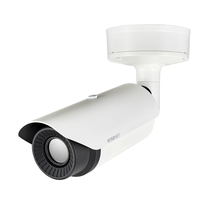 Hanwha - TNO-4050T - Wisenet T network outdoor vandal thermal bullet camera (uncooled), 640x480 @ 30fps, 35mm fixed focal lens (17.2°), triple codec H.265/H.264/MJPEG with Wisestream II, built-in SD card slot (1x256GB), advanced video analytics and s