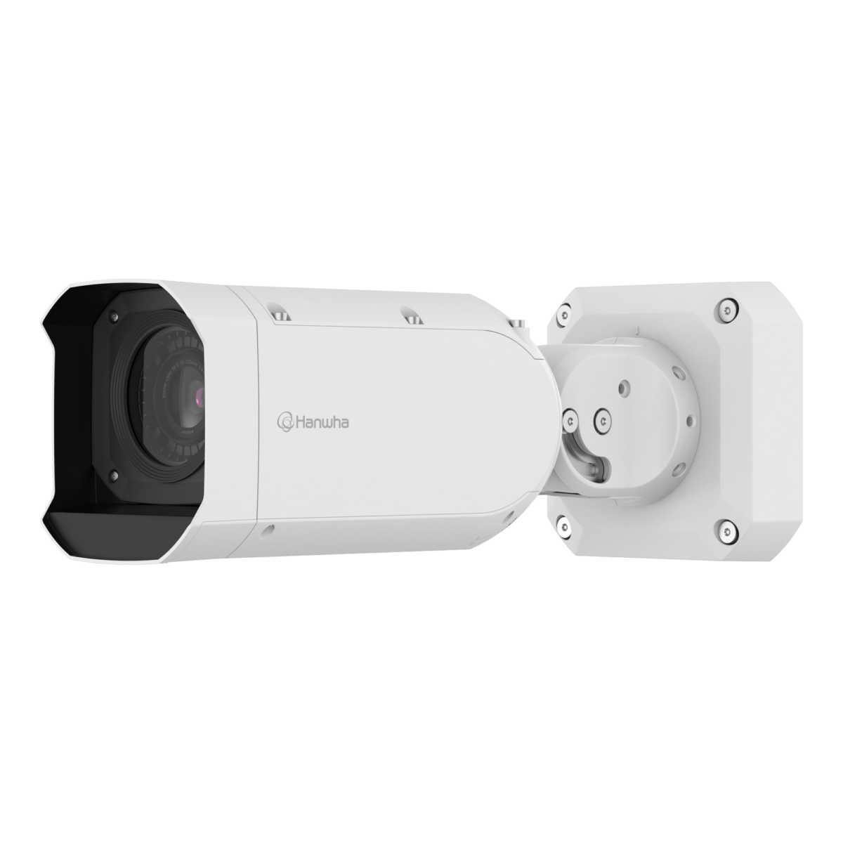 Hanwha - TNO-A26081 - 26MP Network AI Bullet Camera, 28.3mm APS CMOS image sensor, Max. 30fps@26MP, 0.2lux@F4.0 (Color), 55~250mm (4.54x) manual varifocal lens, H.265, H.264, MJPEG codec, WiseStreamⅡ, WiseStreamⅢ (Using AI engine), Installed Video An