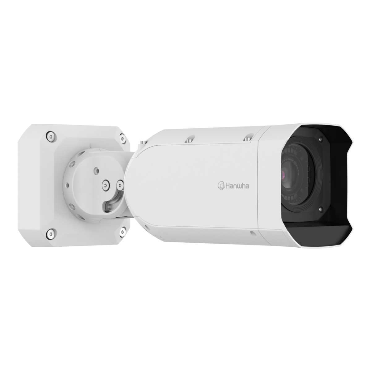 Hanwha - TNO-A26081 - 26MP Network AI Bullet Camera, 28.3mm APS CMOS image sensor, Max. 30fps@26MP, 0.2lux@F4.0 (Color), 55~250mm (4.54x) manual varifocal lens, H.265, H.264, MJPEG codec, WiseStreamⅡ, WiseStreamⅢ (Using AI engine), Installed Video An