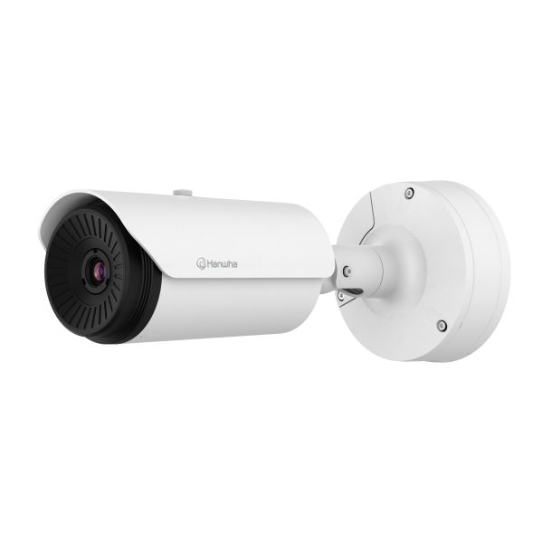Hanwha - TNO-L4030T - Wisenet T network outdoor vandal thermal bullet camera (uncooled), 640x480 @ 8fps, 13mm fixed focal lens (48.6°), triple codec H.265/H.264/MJPEG with Wisestream II, built-in SD card slot (1x256GB), advanced video analytics and s