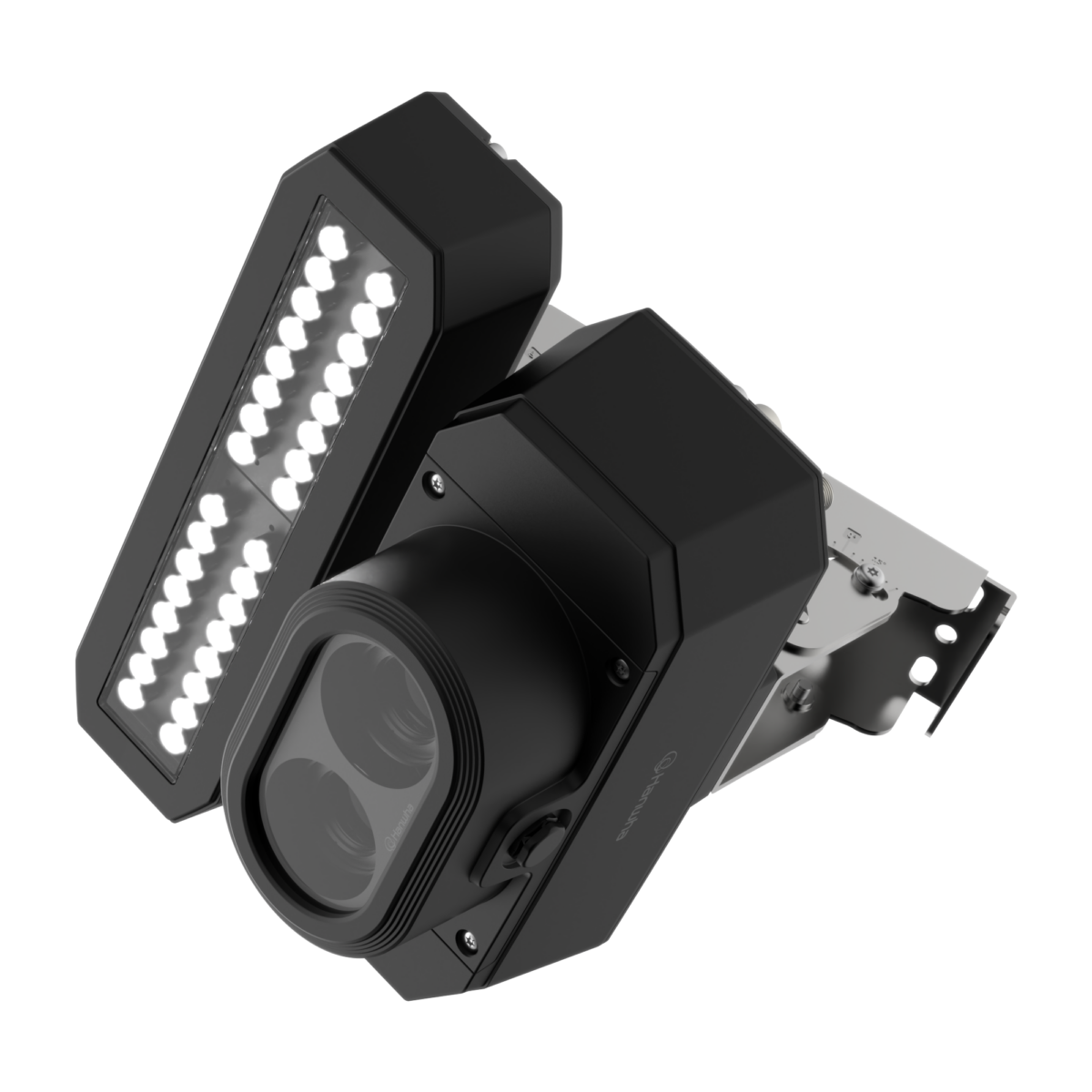 Hanwha - TNS-9050IBC - Wisenet T network BCR (Barcode Reader Camera) for Barcode Reading and Video Monitoring. Mono: 4K, Color: 4K. Max 20fps @ 4K MONO/COLOR each. 25mm machine vision lens. Removable and replaceable LED module (32 LEDs module is defa
