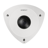 Hanwha - TNV-8011C - Compact corner mount camera, 5MP @ 30fps, triple codec, WDR 120dB, 2.3mm fixed, USB and CVBS, true D/N, built-in SD card slot (1x128GB), hallway view, HLC, defog detection, PoE, Audio-in/Audio-out, Wisenet open platform
 IP66, IP
