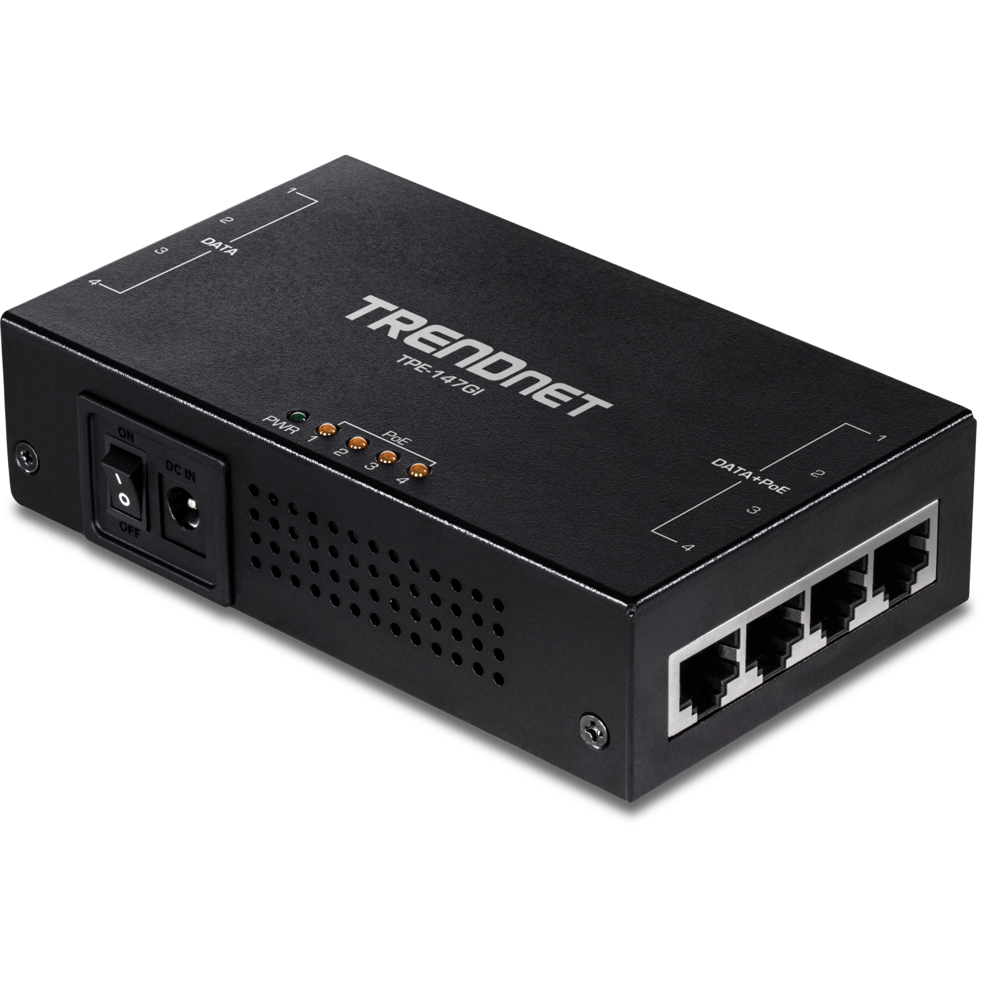 TRENDNET - TPE-147GI - 65W 4-Port Gigabit PoE+ Injector