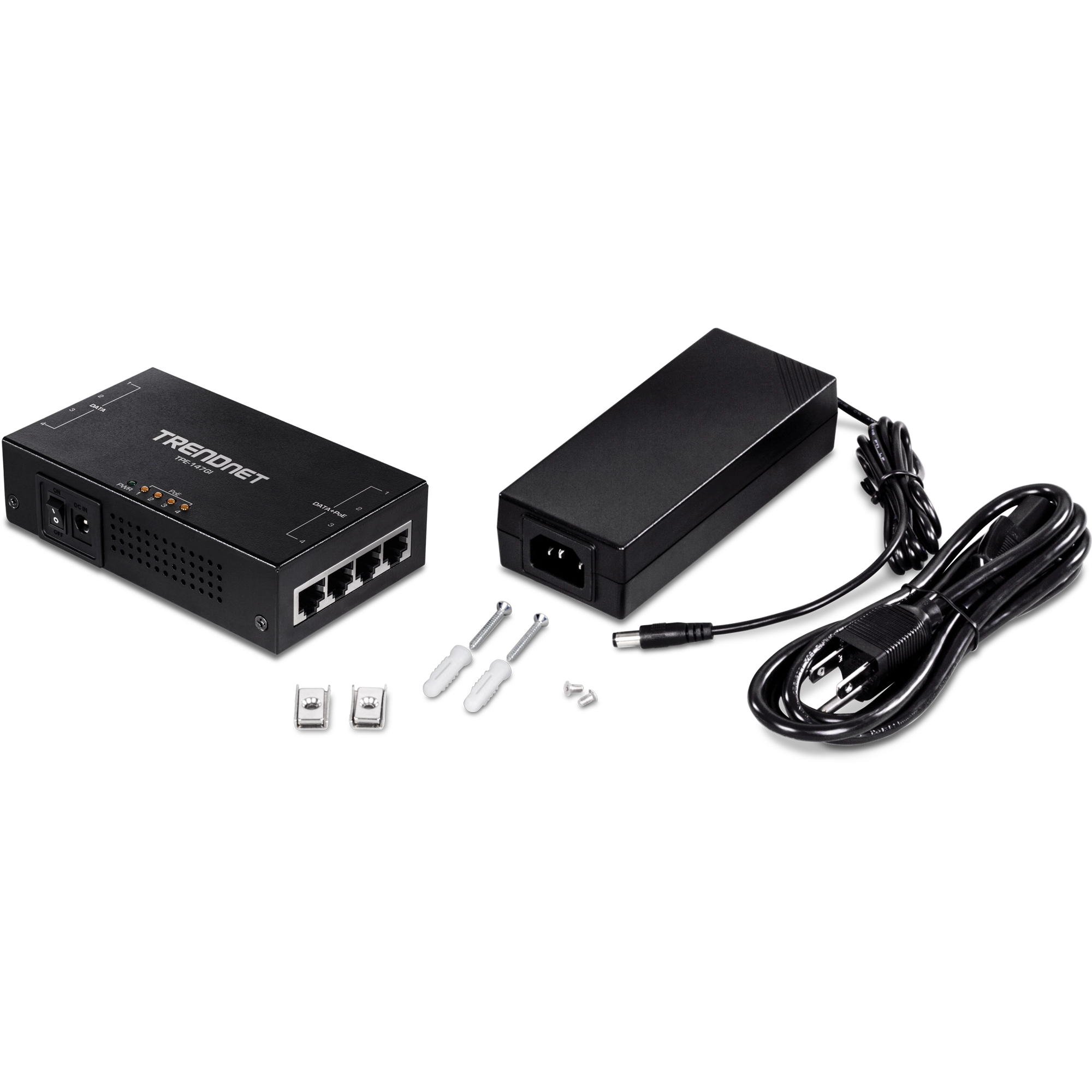 TRENDNET - TPE-147GI - 65W 4-Port Gigabit PoE+ Injector