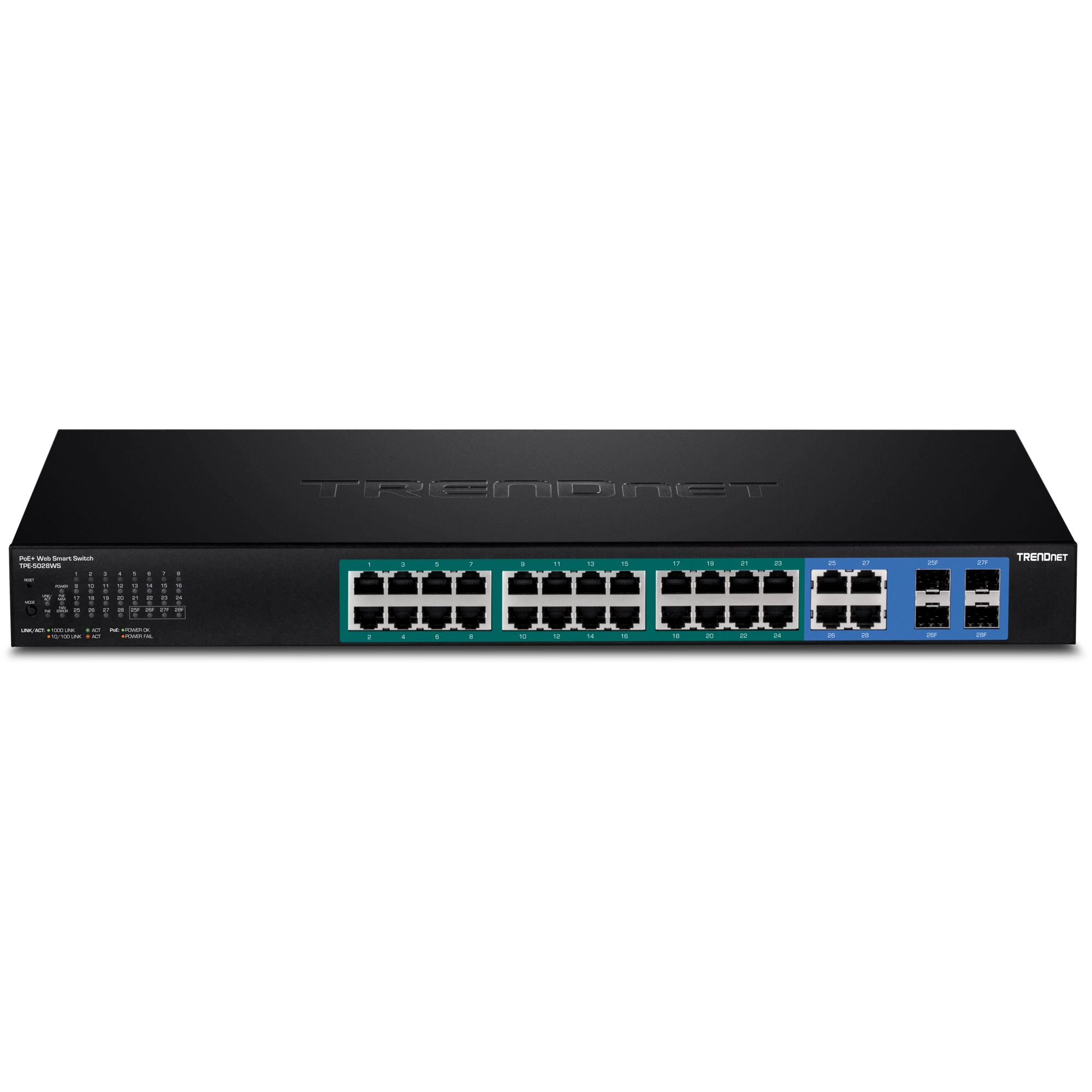 TRENDNET - TPE-5028WS - 28-Port Gigabit Web Smart  PoE+ Switch (370W)