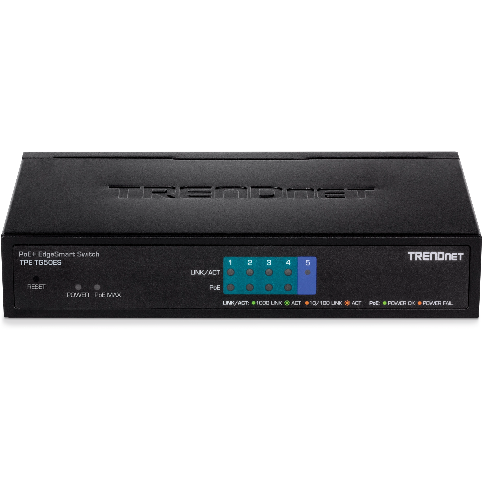TRENDNET - TPE-TG50ES - 5-Port Gigabit EdgeSmart PoE+ Switch (31W)