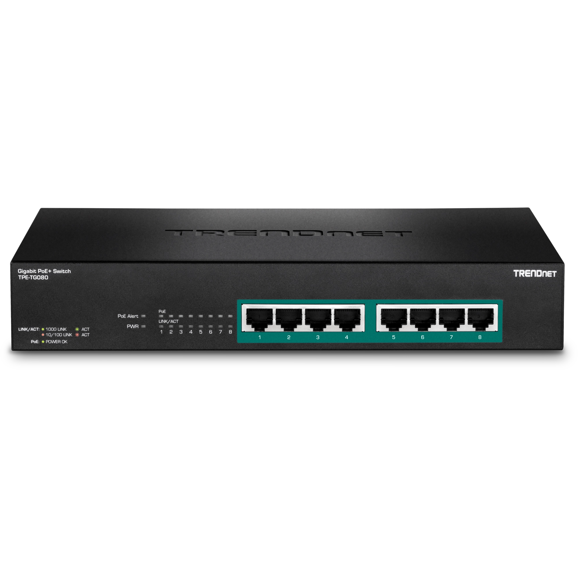 TRENDNET - TPE-TG80F - 8-port Gigabit Full Power PoE+ Switch