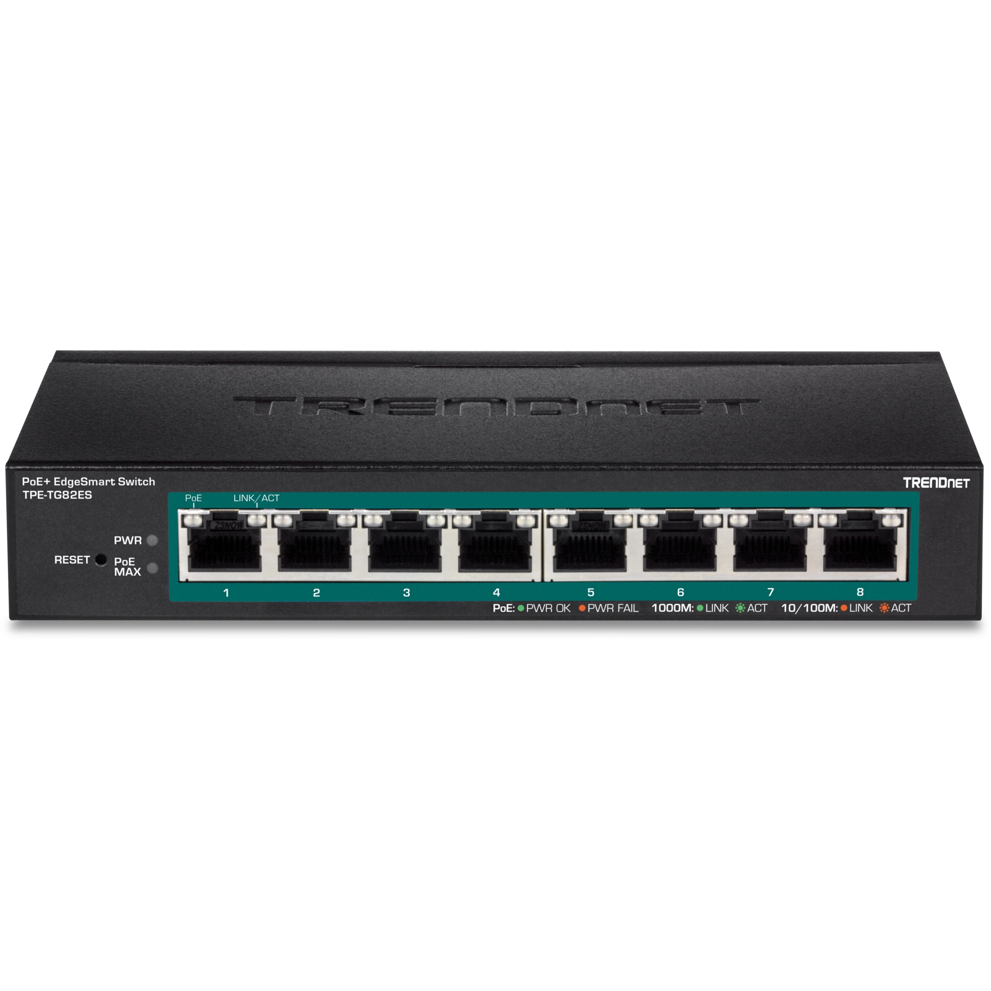 TRENDNET - TPE-TG82ES - 8-Port Gigabit EdgeSmart PoE+ Switch (61W)