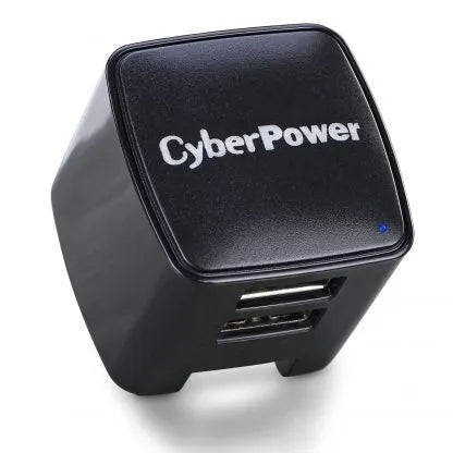 Cyber Power - TR12U3A - USB Wall Charger, 2 USB, 3.1A, Folding AC plug, LED Power Indicator, 1 Year Warranty
