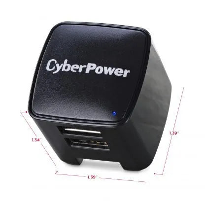 Cyber Power - TR12U3A - USB Wall Charger, 2 USB, 3.1A, Folding AC plug, LED Power Indicator, 1 Year Warranty
