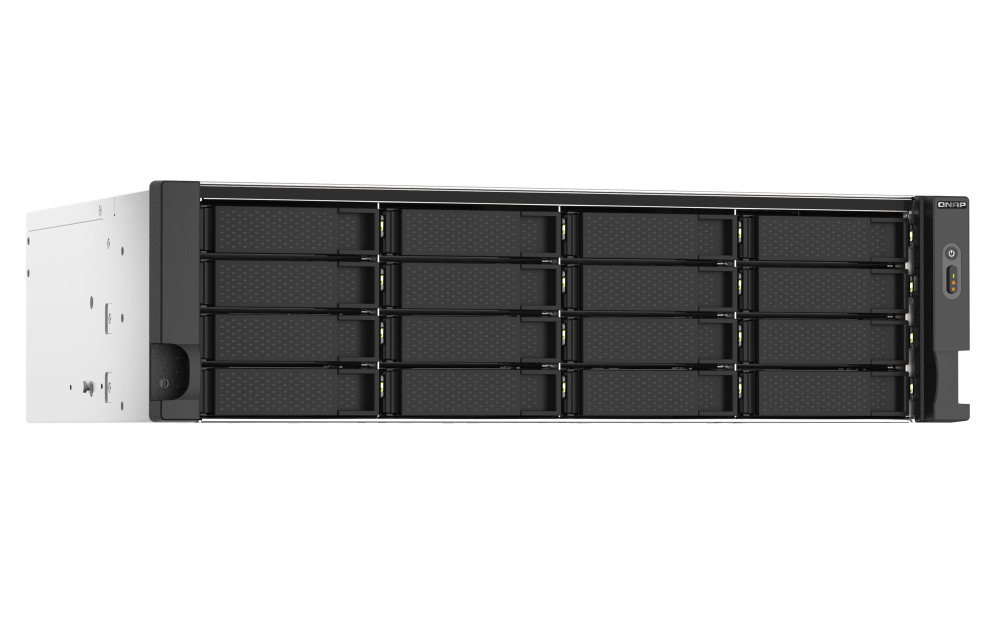 QNAP - TS-1673AU-RP-16G-US - QNAP 3U 16-Bay NAS/iSCSI IP-SAN. AMD Ryzen V1500B Quad-core 2.2GHz, 16GB RAM, 2x2.5GbE LAN, Redundant PSU, Optional 10GbE & M.2 NVMe via PCIe expansion